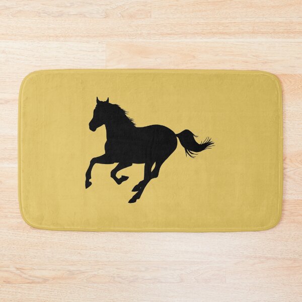 Item preview, Silhouette of a horse running on mustard yellow designed and sold by PICbyFemke.