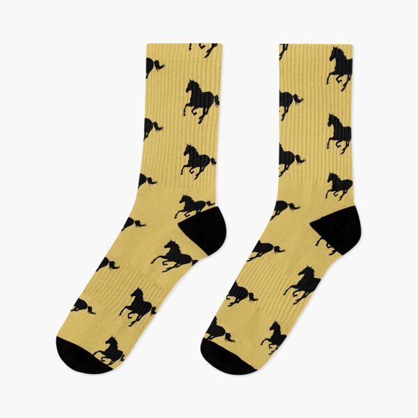 Item preview, Silhouette of a horse running on mustard yellow designed and sold by PICbyFemke.