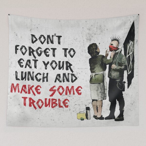 Item preview, Banksy - Don't Forget to Eat Your Lunch and Make Some Trouble designed and sold by WE-ARE-BANKSY.