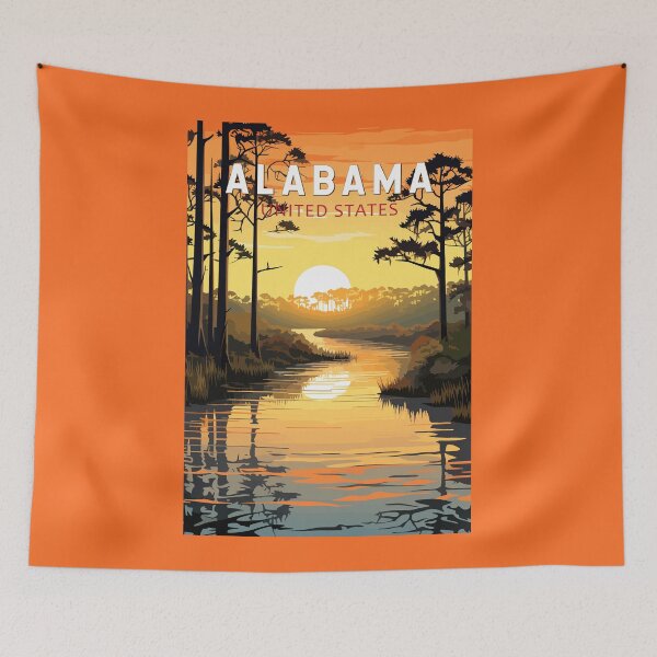 Item preview, Alabama Travel Art Vintage designed and sold by KrisSidDesigns.
