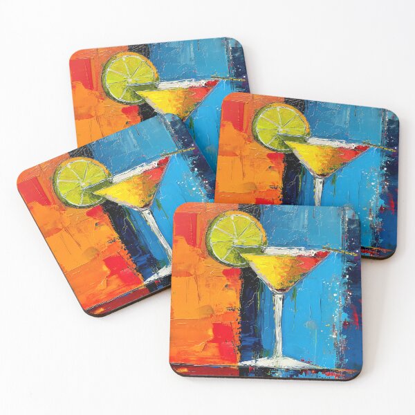 Item preview, Cocktail Canvas- A Martini Delight in Expressive Palette Knife Revelry AI Generated designed and sold by OlfactoART Studio.