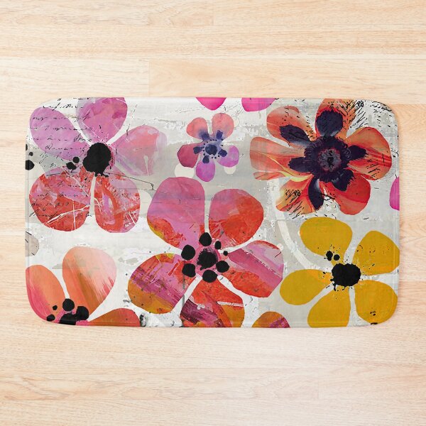 Item preview, Hand Cut Flower Field in Pink, Orange, Yellow, Black & White designed and sold by Sheree Burlington.