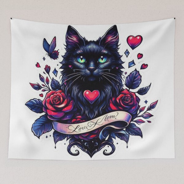 Item preview, Gothic valentines day black cat goth  Sticker designed and sold by Expressions-Sel.