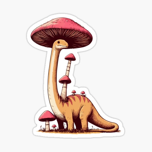 Artikel-Vorschau von Kawaii einfacher Pilzhut Dinosaurier Brontosaurus, designt und verkauft von TomFrontierArt.