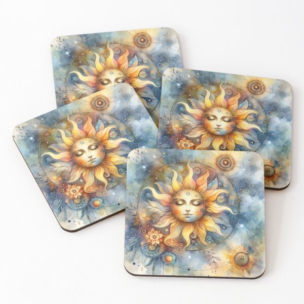 Item preview, Bohemian Celestial Sun - Mystic Cosmic Art Print designed and sold by ElLocoMus.