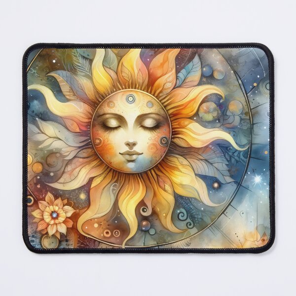 Item preview, Bohemian Celestial Sun - Mystic Cosmic Art Print designed and sold by ElLocoMus.