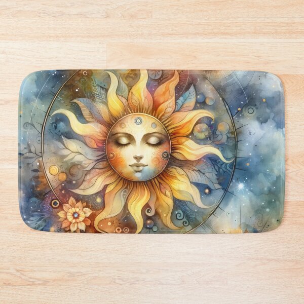 Item preview, Bohemian Celestial Sun - Mystic Cosmic Art Print designed and sold by ElLocoMus.