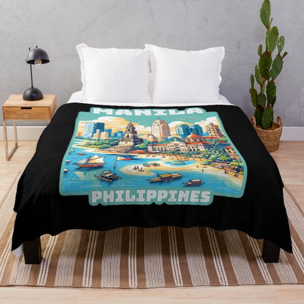 Item preview, Manila Philippines Skyline and Beach Retro Travel. designed and sold by Unitepeople.