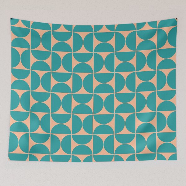 Item preview, Mid-Century Modern Pattern No.84 Mini - Peach Fuzz and Baltic designed and sold by Zoltan Ratko.