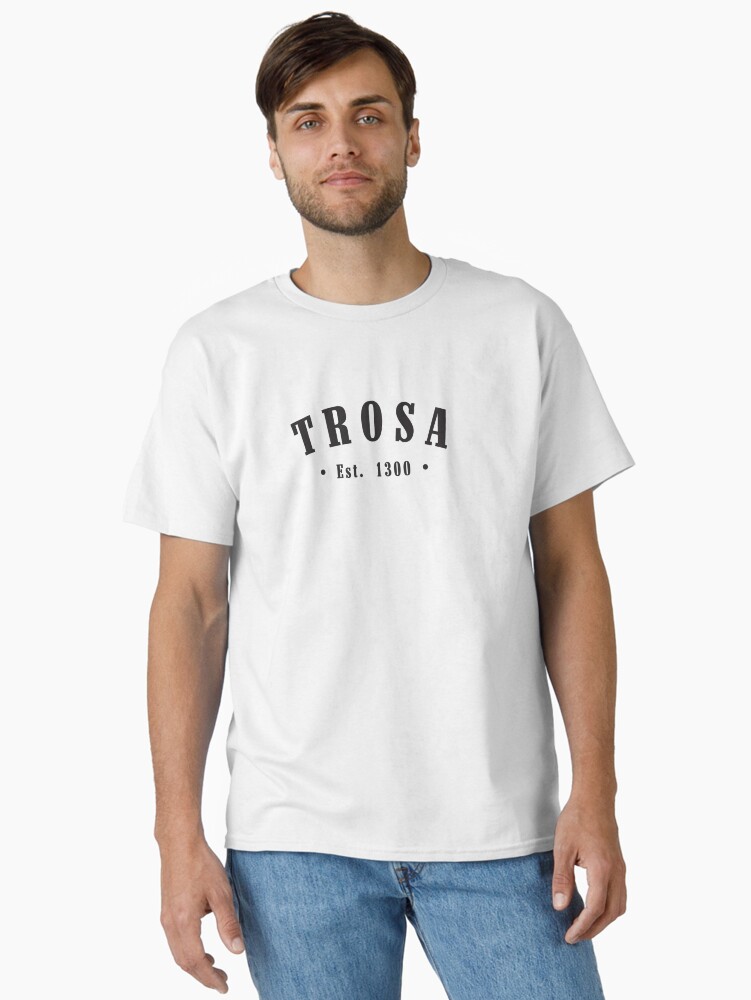 Thumbnail 2 of 7, Classic T-Shirt, Trosa Södermanland Est. 1300 Black Letter Sweden designed and sold by establishedwear.