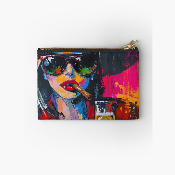 Item preview, Vibrant Revelry- Dynamic Femme Fatale's Dance in the Cigar-Smoke Ballet with Hat and Sunglasses AI Generated designed and sold by OlfactoART Studio.