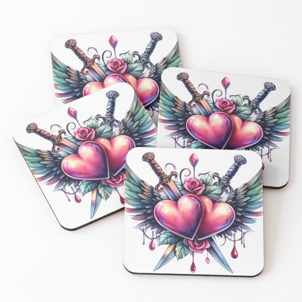 Item preview, Gothic valentines day Two hearts with wings goth  Sticker designed and sold by Expressions-Sel.