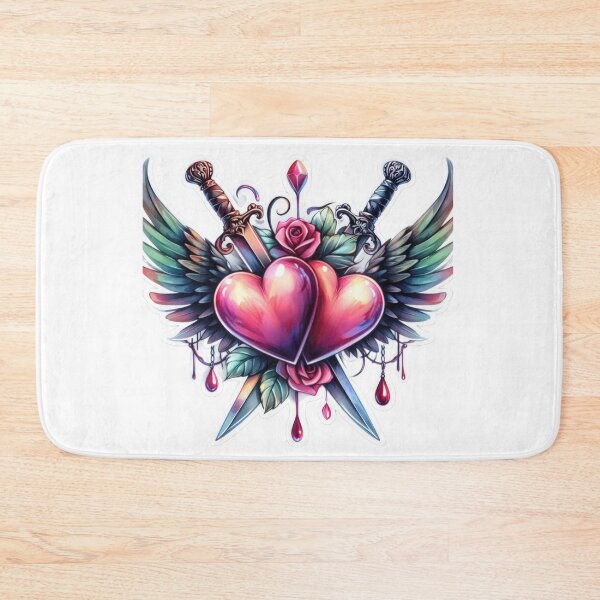 Item preview, Gothic valentines day Two hearts with wings goth  Sticker designed and sold by Expressions-Sel.