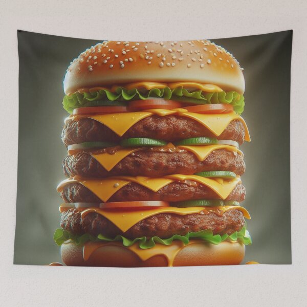 Item preview, Tasty, Delicious, Tall Fast Food Hamburger designed and sold by Gaborai.