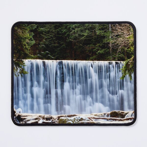 Item preview, A beautiful mountain waterfall in winter scenery designed and sold by ThomasFoto.