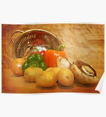 Cascading Vegetables Poster