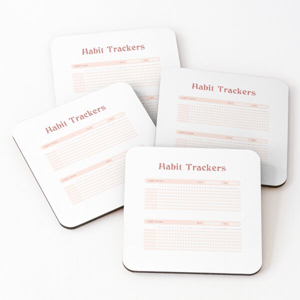 Item preview, Simple Habit Trackers Pack for Easy Bullet Journaling - Coral Version designed and sold by celestevolta.