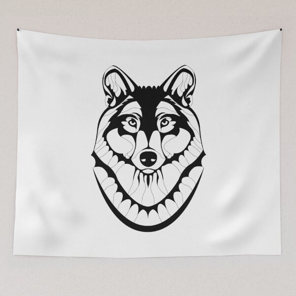 Item preview, Wolf face mandala designed and sold by wectorworld.