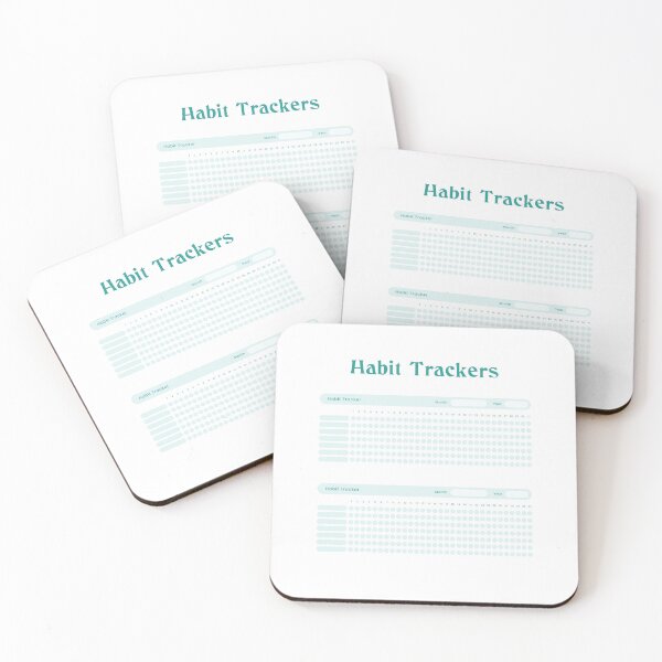 Item preview, Simple Habit Trackers Pack for Easy Bullet Journaling - Teal Version designed and sold by celestevolta.