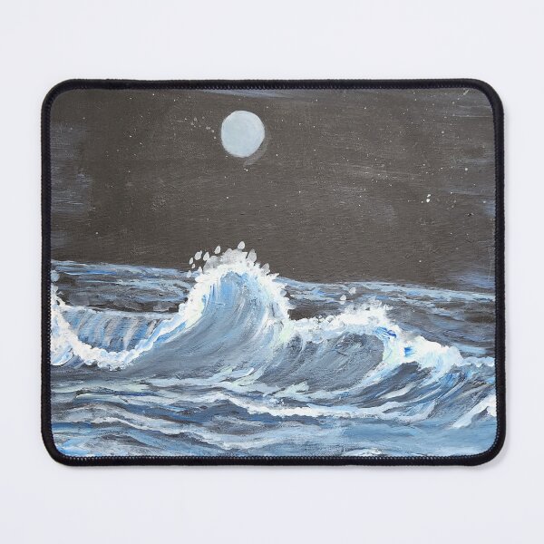 Item preview, Midnight, Ocean, waves, beach, painting, black, Blue,White, Acrylics.  designed and sold by Bridgett Bailey.