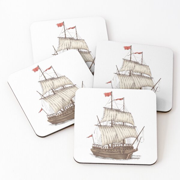 Item preview, Sailing into Adventure: Wooden Pirate Ship Illustration designed and sold by OpsDesing.