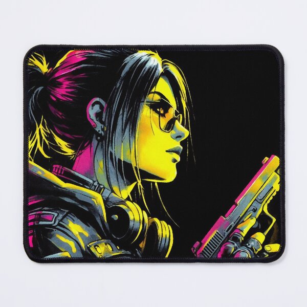 Item preview, Neon Girl with Gun [neo noir aesthetic] designed and sold by RESToRAPTOR.