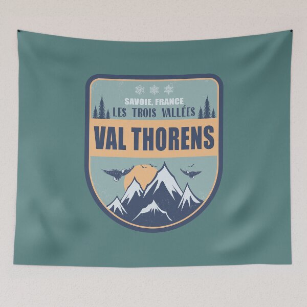 Item preview, Val Thorens France Vintage Winter Skiing Design designed and sold by CynthiaGraphics.