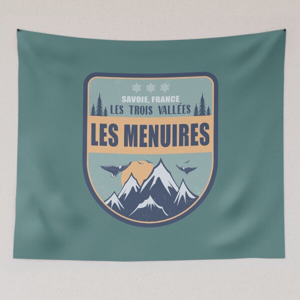 Item preview, Les Menuires France Vintage Winter Skiing Design designed and sold by CynthiaGraphics.