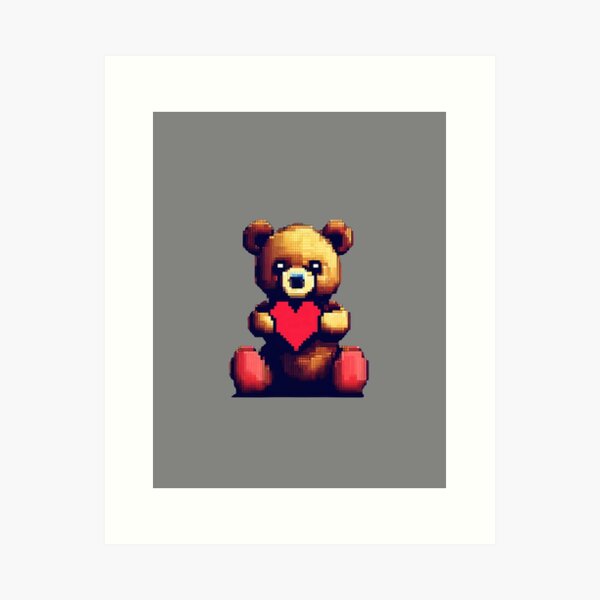 Pixel art illustration teddy bear. Pixelated teddy bear. cute