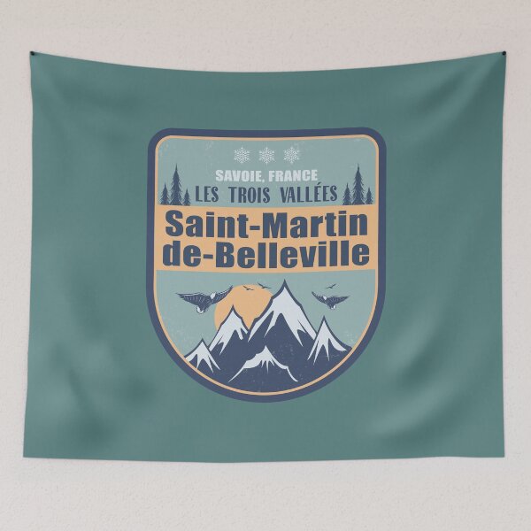 Item preview, Saint Martin de Belleville France Vintage Winter Skiing designed and sold by CynthiaGraphics.