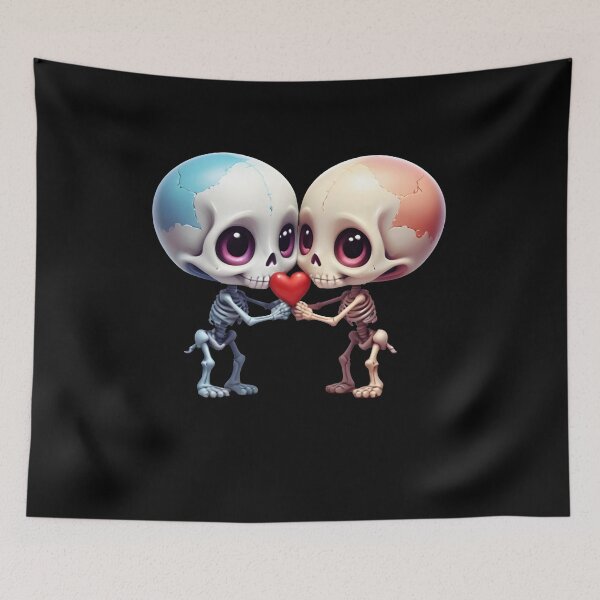 Item preview, Cute Valentine skeleton Couple in Love designed and sold by Pattern-Way.