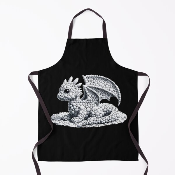 Item preview, Monochrome Ice Dragonling Pebble Art designed and sold by MachineDesigned.