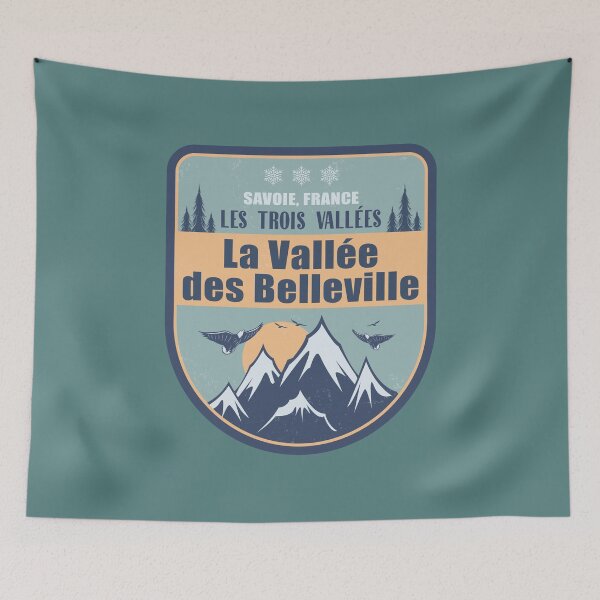 Item preview, La Vallee des Belleville France Vintage Winter Skiing designed and sold by CynthiaGraphics.