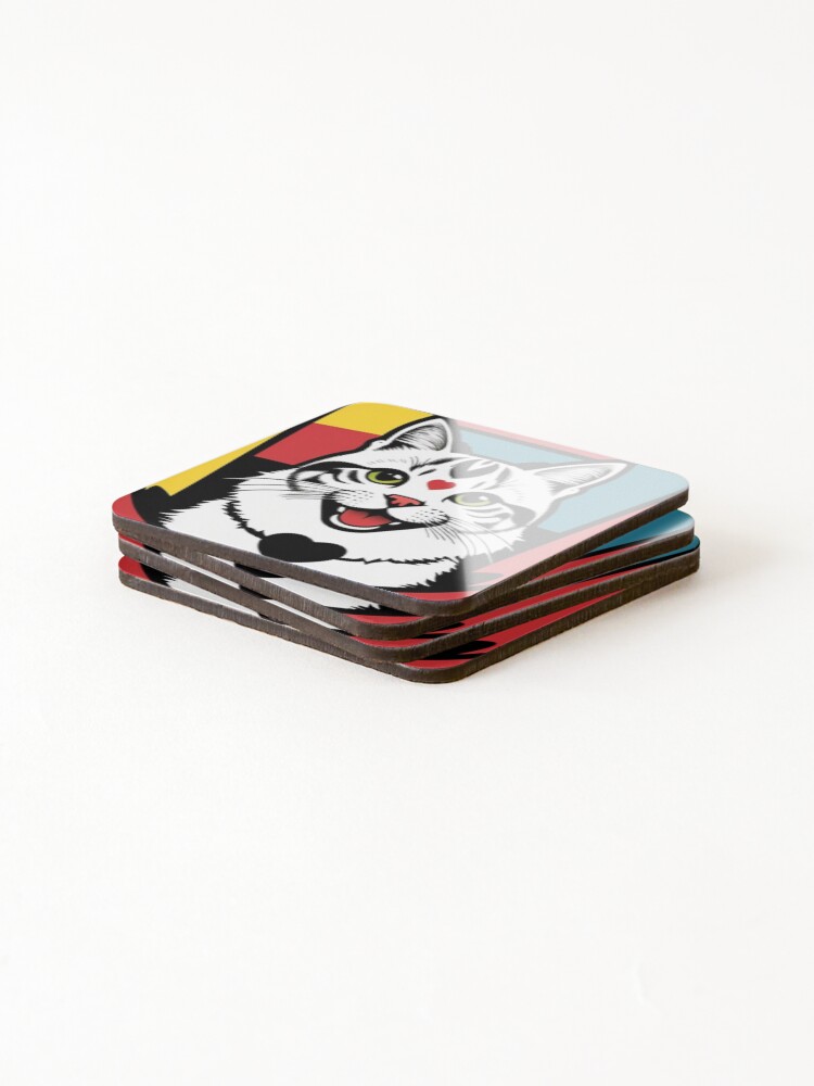 Thumbnail 4 of 5, Coasters (Set of 4), Cut Cat designed and sold by Rally1.