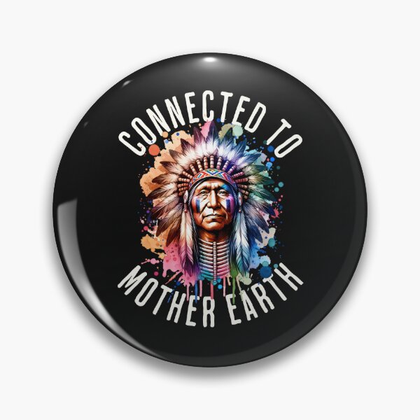 Item preview, Headdress Watercolor Style Connected To Mother Earth Indigenous Native American Illustration Indian Male designed and sold by MarOlv.