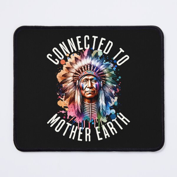 Item preview, Headdress Watercolor Style Connected To Mother Earth Indigenous Native American Illustration Indian Male designed and sold by MarOlv.