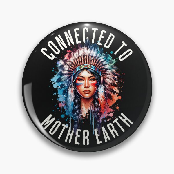 Item preview, Headdress Watercolor Style Connected To Mother Earth Indigenous Native American Illustration Indian Female designed and sold by MarOlv.