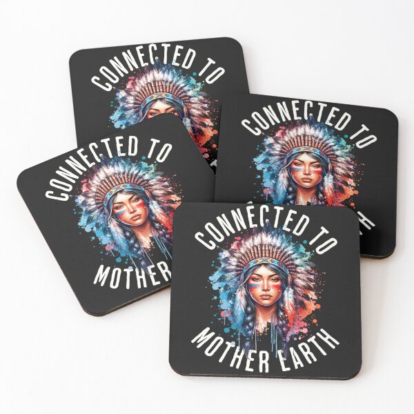 Item preview, Headdress Watercolor Style Connected To Mother Earth Indigenous Native American Illustration Indian Female designed and sold by MarOlv.