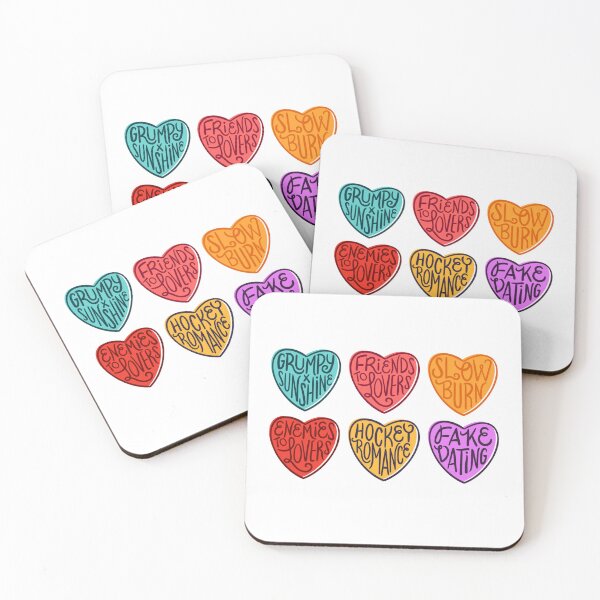 Item preview, romance book tropes conversation hearts designed and sold by DesignsByAND.
