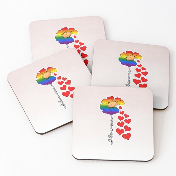 Item preview, Hearts and Flower in Rainbow Flag Colors designed and sold by Savchuk-Vova.