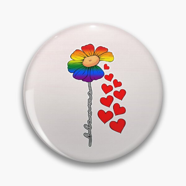 Item preview, Hearts and Flower in Rainbow Flag Colors designed and sold by Savchuk-Vova.