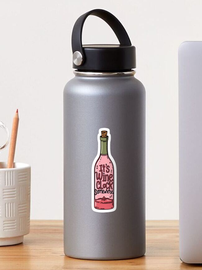 Thumbnail 1 von 3, Sticker, Wine O'Clock Irgendwo designt und verkauft von freakystickey.