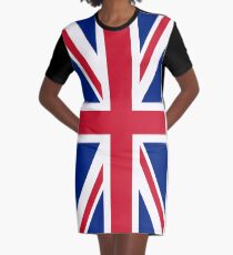 UK Great Britain Royal Union Jack Flag Graphic T-Shirt Dress