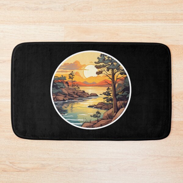 Item preview, I love Nature Silhouette Beautiful landscape, mountain, Sunset, red clouds designed and sold by SMARTKIT  DESIGNAGENCY.