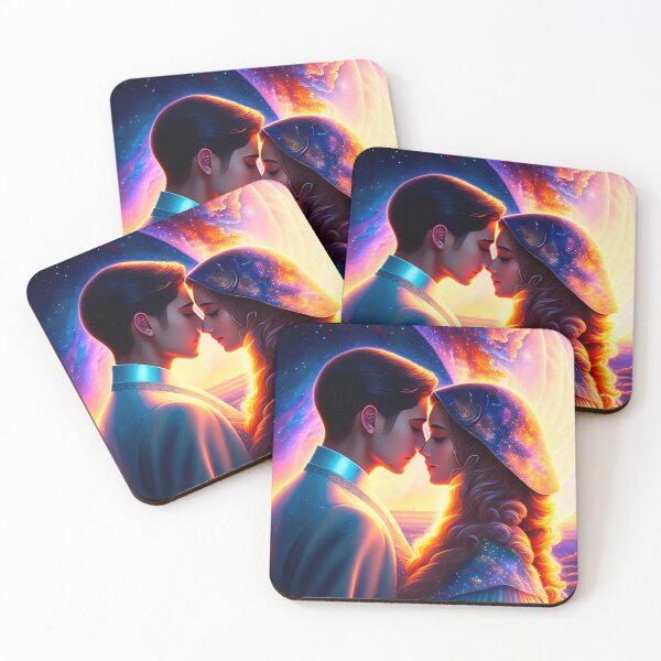 Item preview, Couple in love in front of a starry and hazy sky designed and sold by DrewShops.