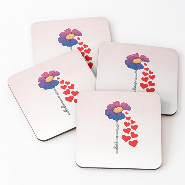 Item preview, Hearts and Flower in Bisexual Flag Colors   designed and sold by Savchuk-Vova.