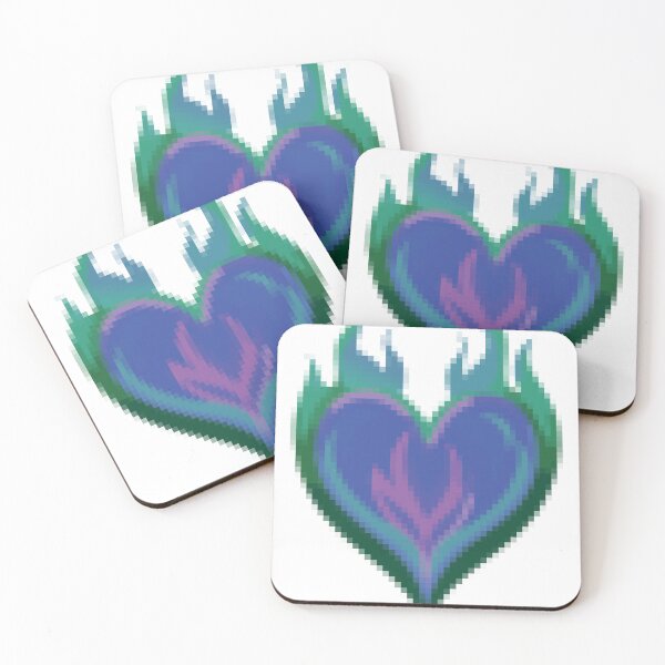 Item preview, Burning Heart Pixelated Blue Green  designed and sold by ROSIE-47.