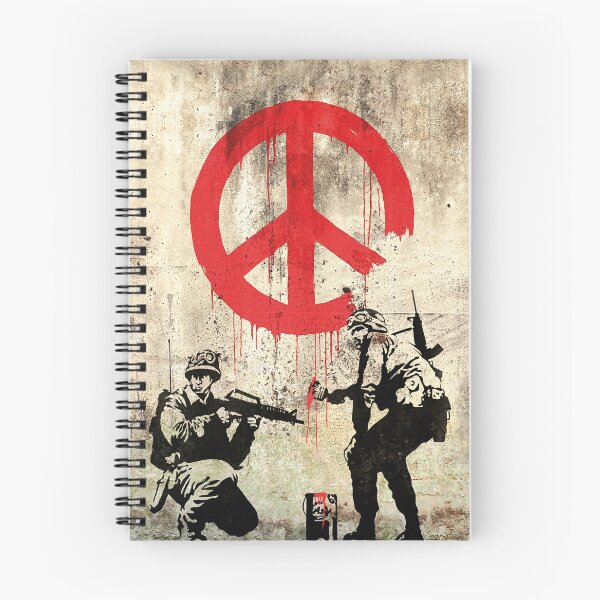 Item preview, Soldiers Painting Peace Symbol On Wall - Banksy Pacifistic Street Art Mural designed and sold by WE-ARE-BANKSY.