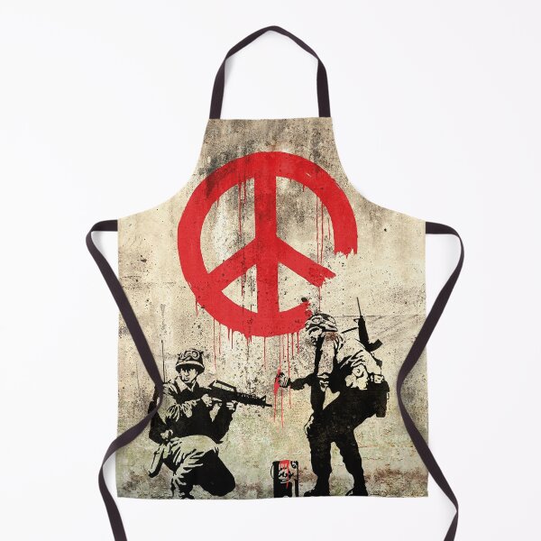 Item preview, Soldiers Painting Peace Symbol On Wall - Banksy Pacifistic Street Art Mural designed and sold by WE-ARE-BANKSY.