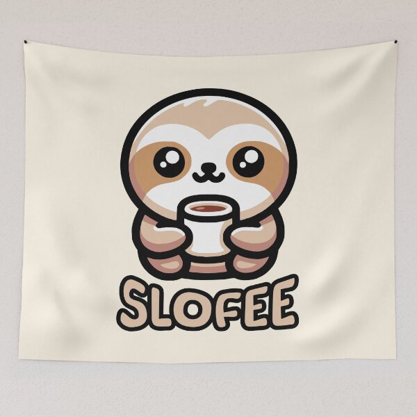 Item preview, Slofee! Cute Coffee Sloth Pun designed and sold by PMCreative.